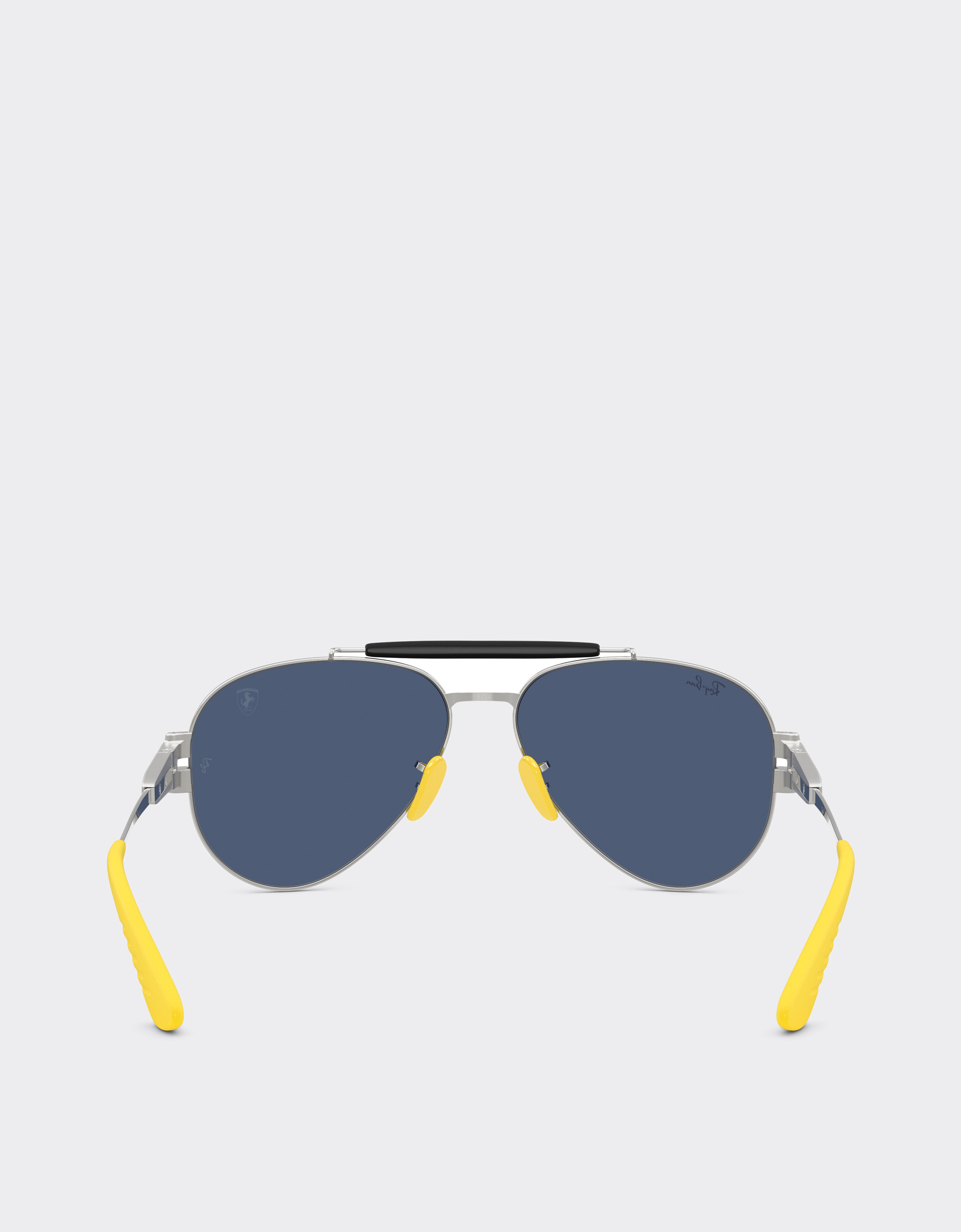 Ferrari Ray-Ban for Scuderia Ferrari RB3762M in silver-tone metal with blue lenses Silver LA01Bf