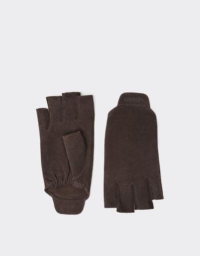 Ferrari Fingerless suede gloves Marrone Scuro 51069f
