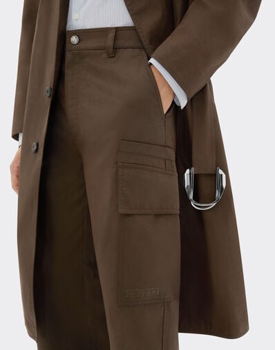 Ferrari Cargo pants in vintage-effect technical gabardine Khaki Green 49922f