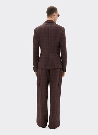 Ferrari Single-breasted blazer in Q-Cycle® cotton twill Mahogany 22685f