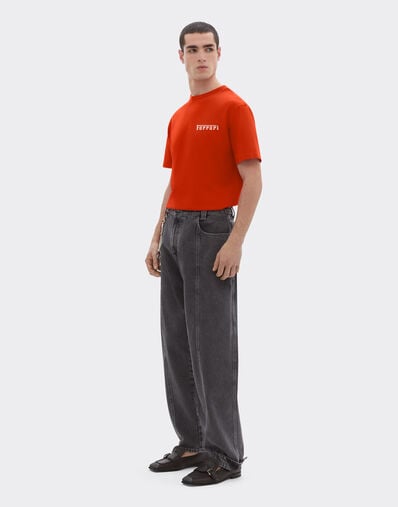 Ferrari T-shirt en coton avec logo Ferrari Rosso Corsa 51044f