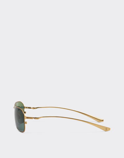Ferrari Matte gold titanium sunglasses with dark green lenses Oro Satinato LY0SG1264EXT0001f