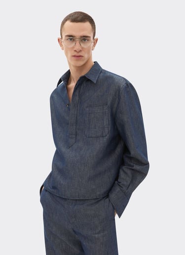 Shirt in denim effect tricotine Ferrari Shirt in denim effect tricotine Dark Denim 22439f