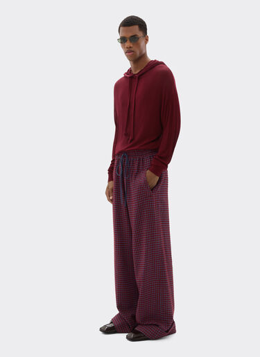 Ferrari Wool and viscose pants with Vichy pattern Cherry 22639f