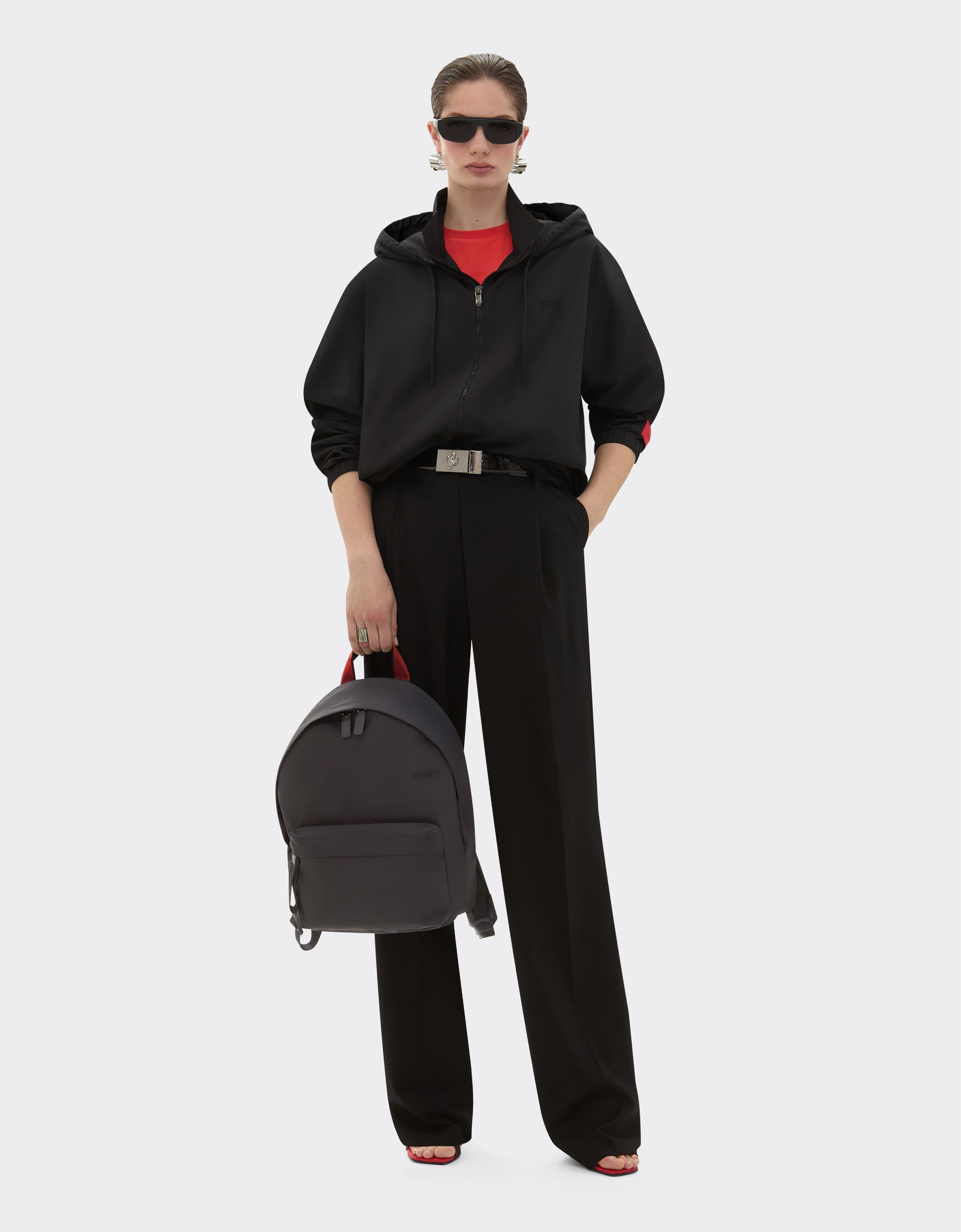 Ferrari Sac à dos en nylon uni Noir 20582f