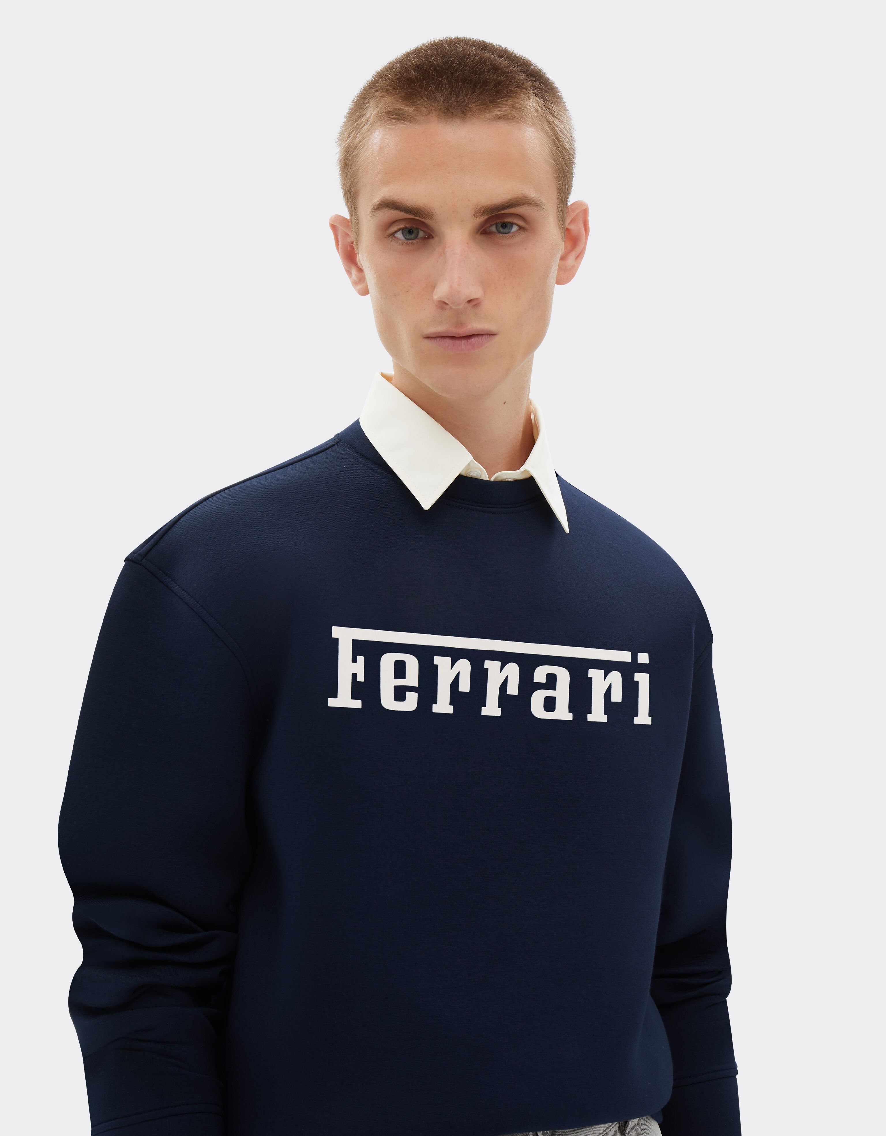 Ferrari Sweatshirt with Ferrari logo print Navy 20518f