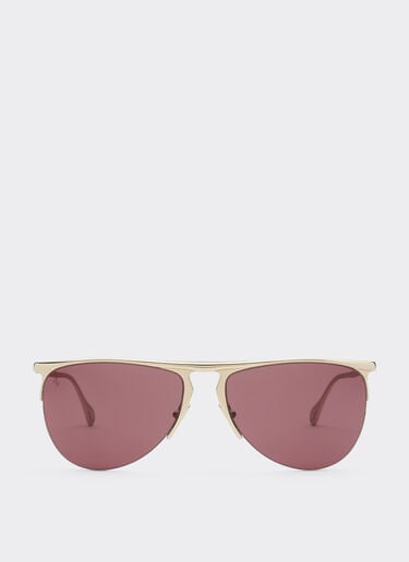 Ferrari Ferrari sunglasses in gold-tone metal with exclusive burgundy lens Gold F1533f