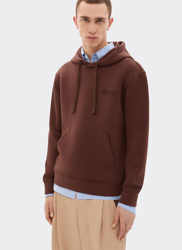 Ferrari Hooded sweatshirt in scuba fabric Espresso 22844f