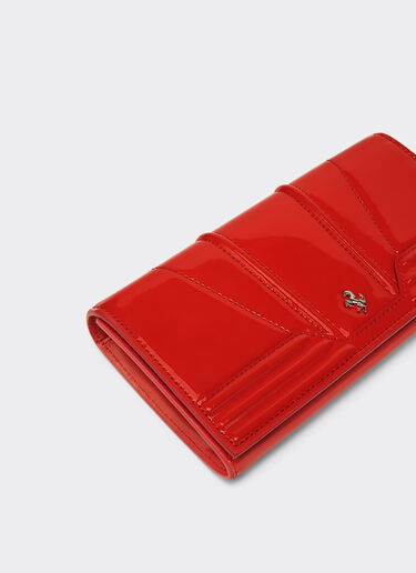 Ferrari Trifold wallet in patent leather Rosso Dino 20239f