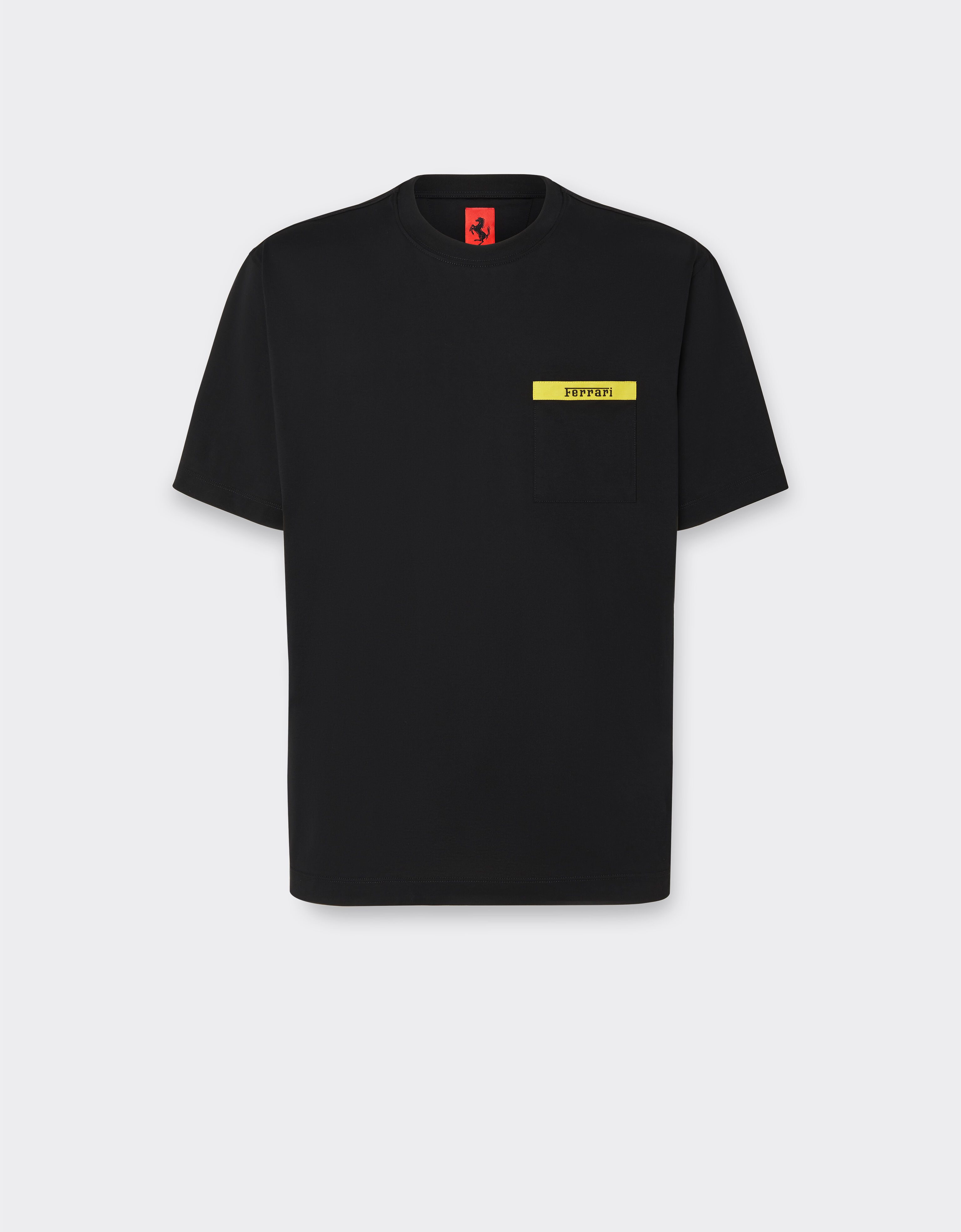 Ferrari T-shirt in cotone con dettaglio a contrasto Nero 47825f