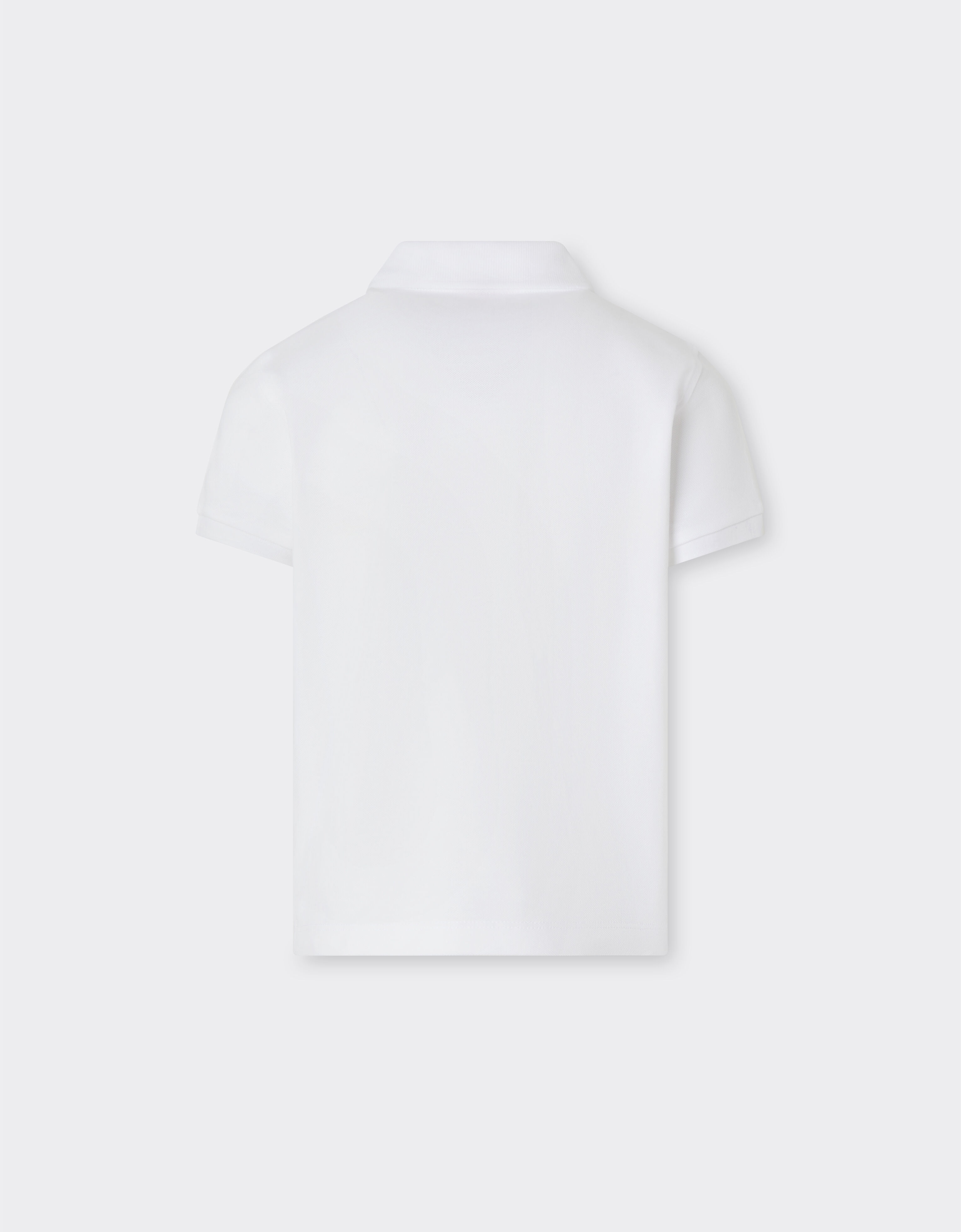 Ferrari Polo in cotone organico con logo Ferrari Bianco Ottico 22760fK