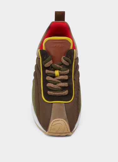 Ferrari Sneaker in suede, nappa leather, and waxed nylon Ebony 49886f