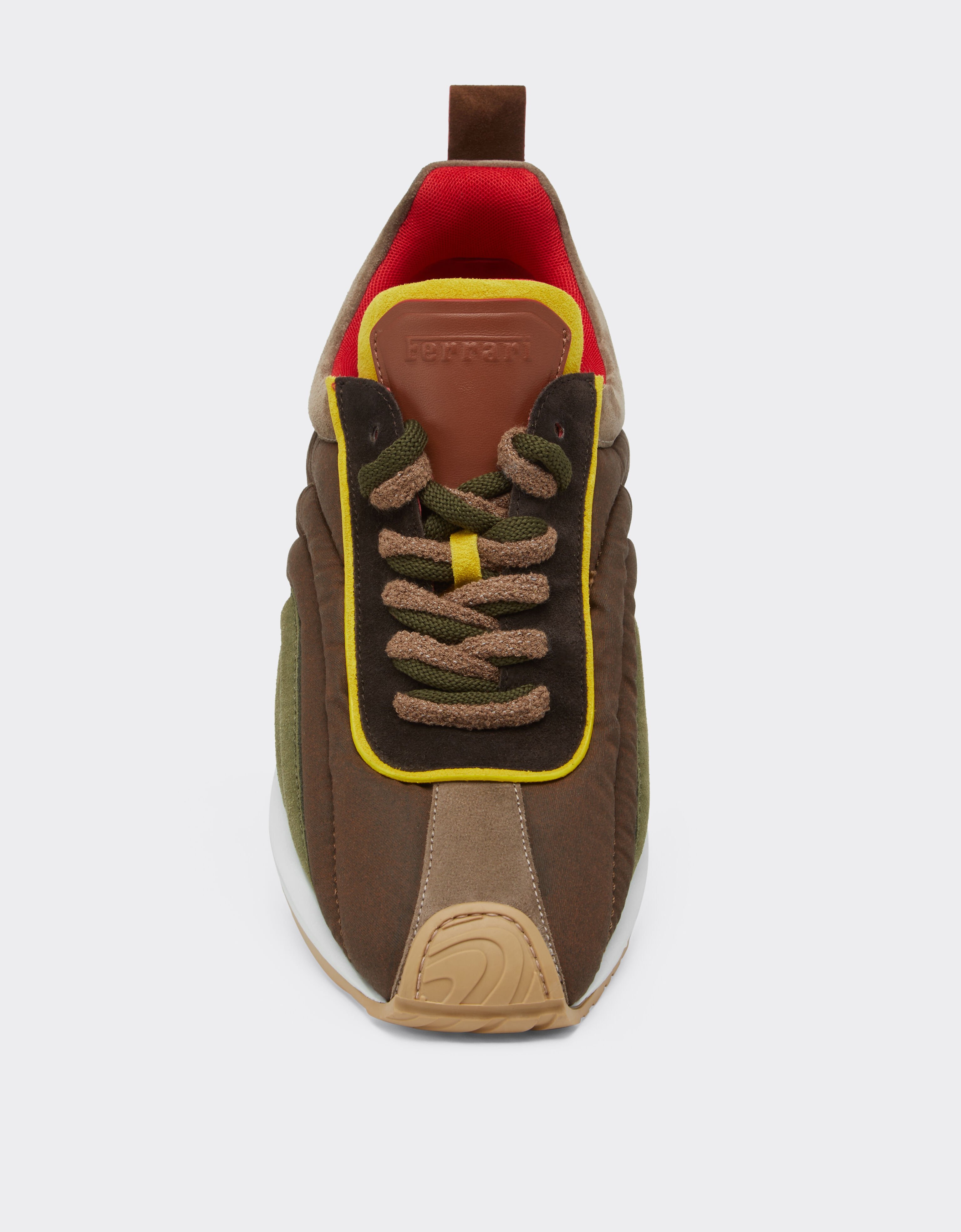 Ferrari Sneaker in suede, nappa leather, and waxed nylon Ebony 49886f