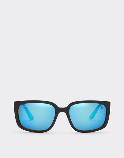 Ferrari Ray-Ban for Scuderia Ferrari RB4443M in black PEEK with polarised blue mirror green lens Ingrid LA014f