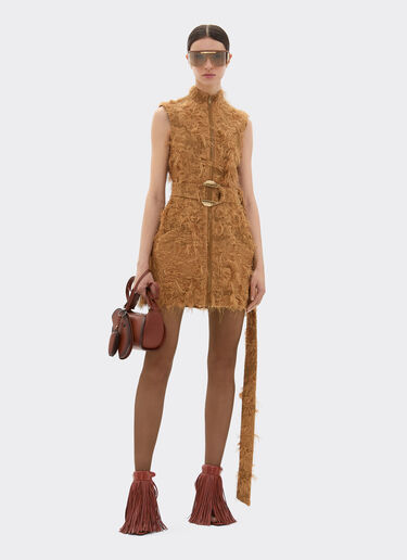 Ferrari Short dress in fil coupé Camel 49837f