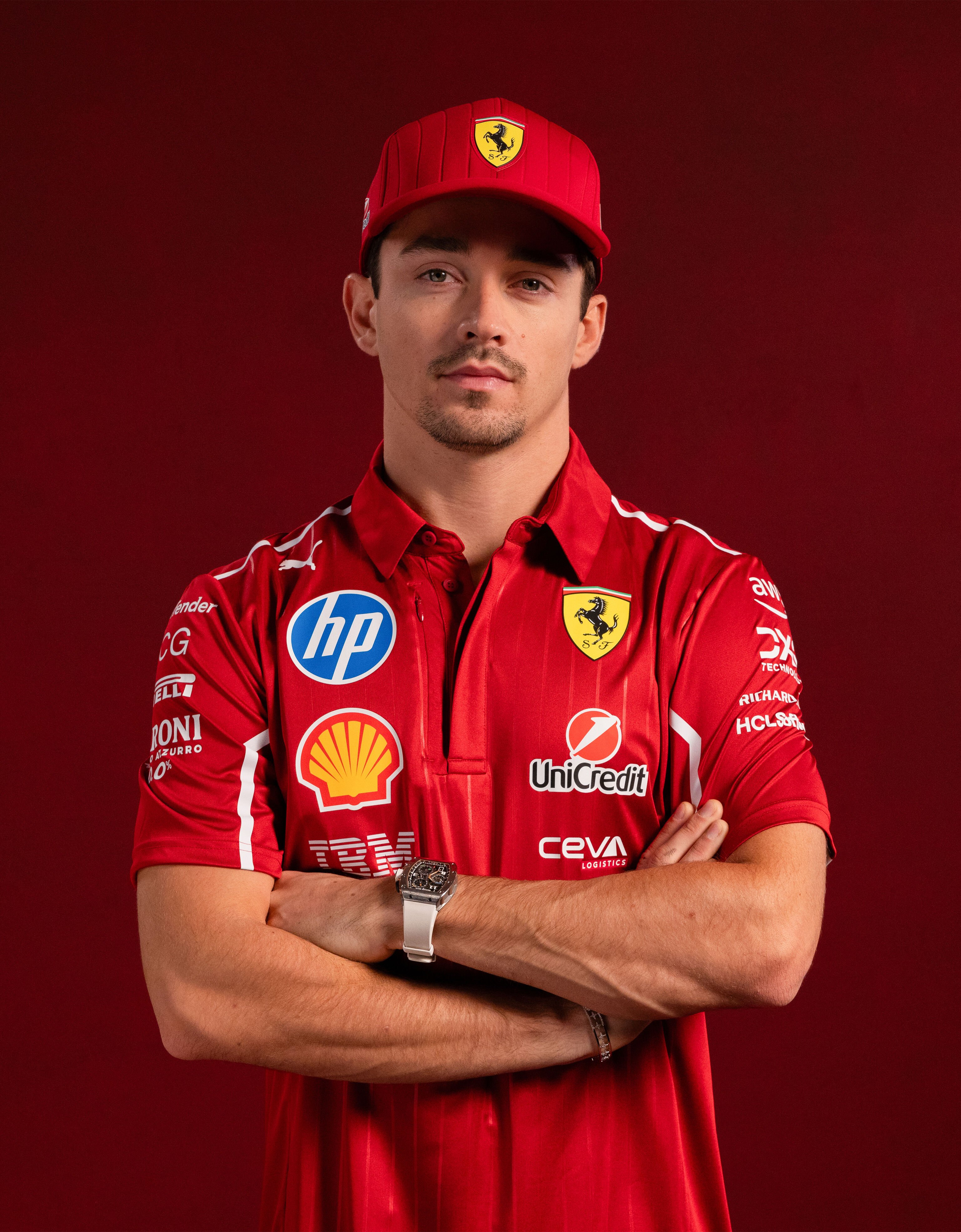 Ferrari 2025 Leclerc Casquette Puma pour Scuderia Ferrari HP Cerise LA00Wf