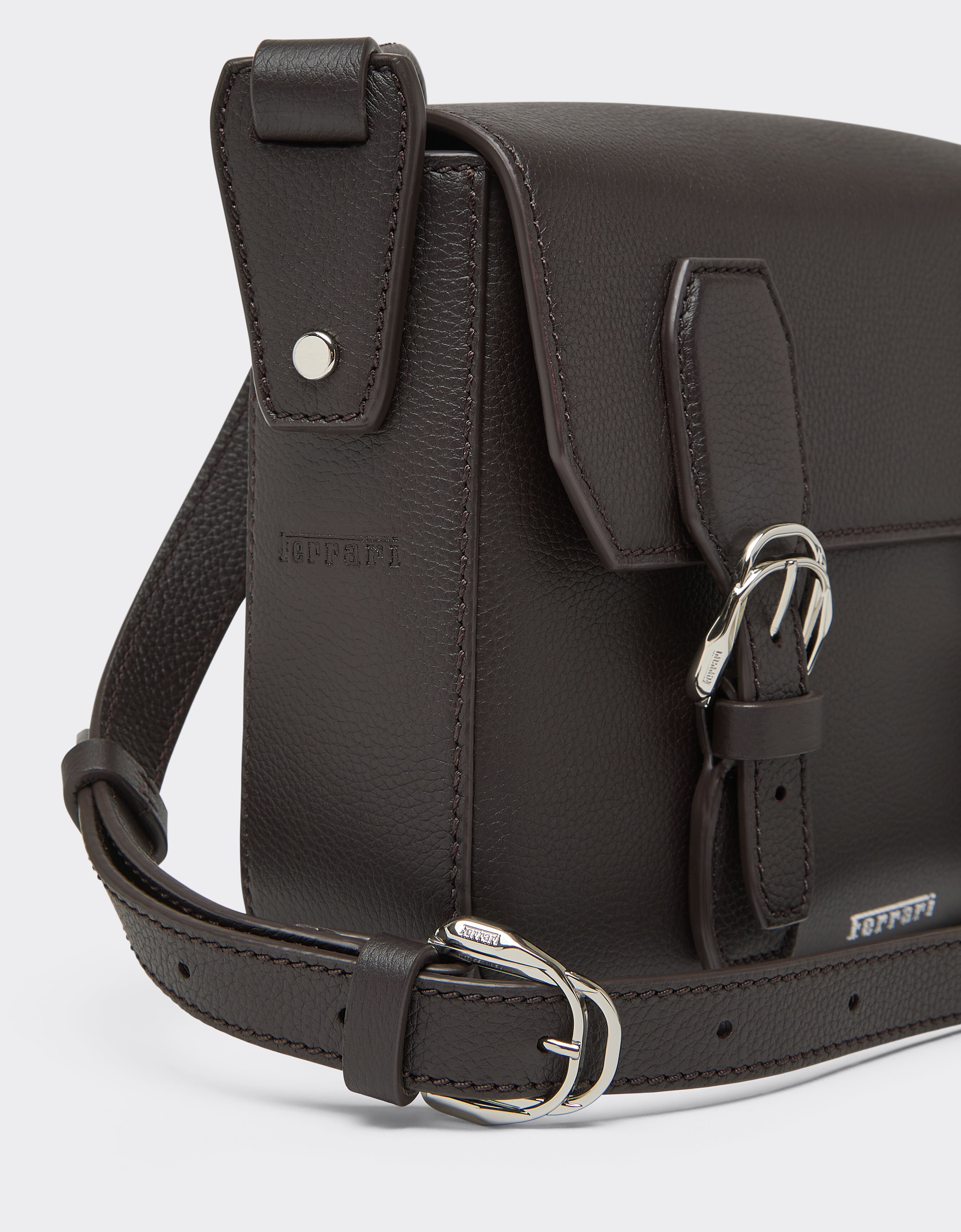 Messenger bag in grenade leather Ferrari Messenger bag in grenade leather Marrone Scuro 50583f