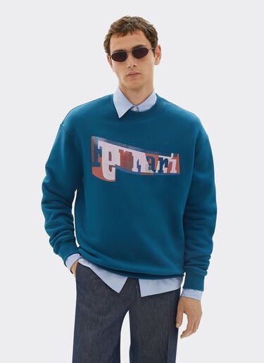 Sweatshirt with color block logo print Ferrari Sweatshirt with color block logo print Peacock 49278f