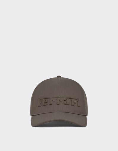 Ferrari Crepe Baseball Cap with Embroidered Logo Moka CANCP0055WWO0016f