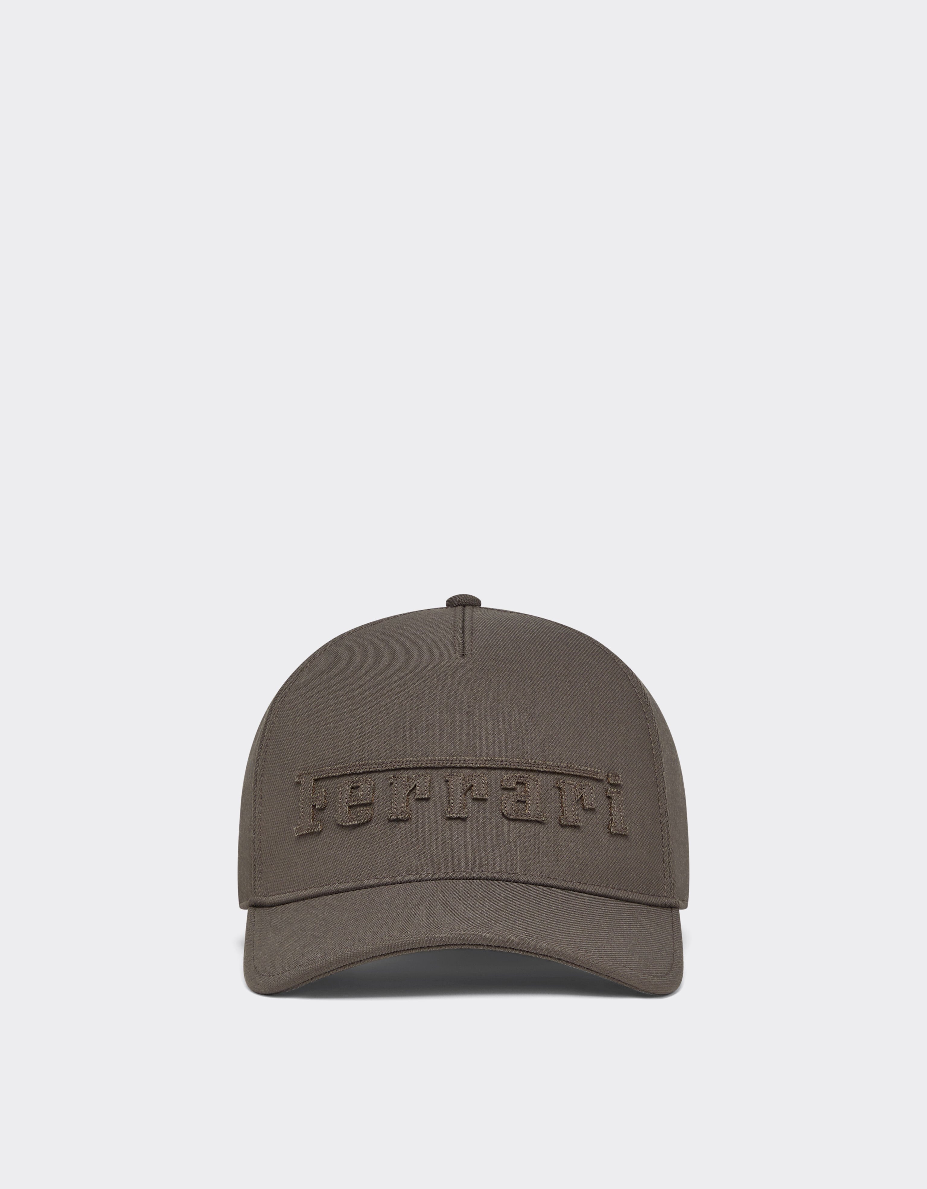 Crepe Baseball Cap with Embroidered Logo Ferrari Crepe Baseball Cap with Embroidered Logo Moka CANCP0055WWO0016f