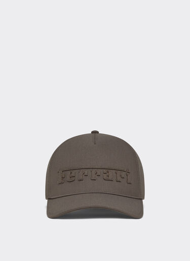 Crepe Baseball Cap with Embroidered Logo Ferrari Crepe Baseball Cap with Embroidered Logo Moka CANCP0055WWO0016f