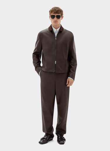 Overshirt jacket in nappa and suede Ferrari Overshirt jacket in nappa and suede Espresso 22579f