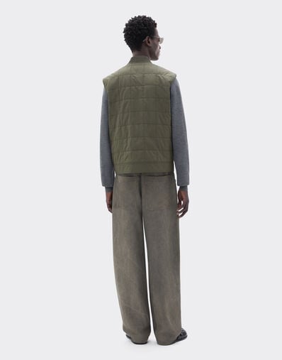 Ferrari Padded technical nylon vest Verde Cachi CWMVT0003WNY0001f