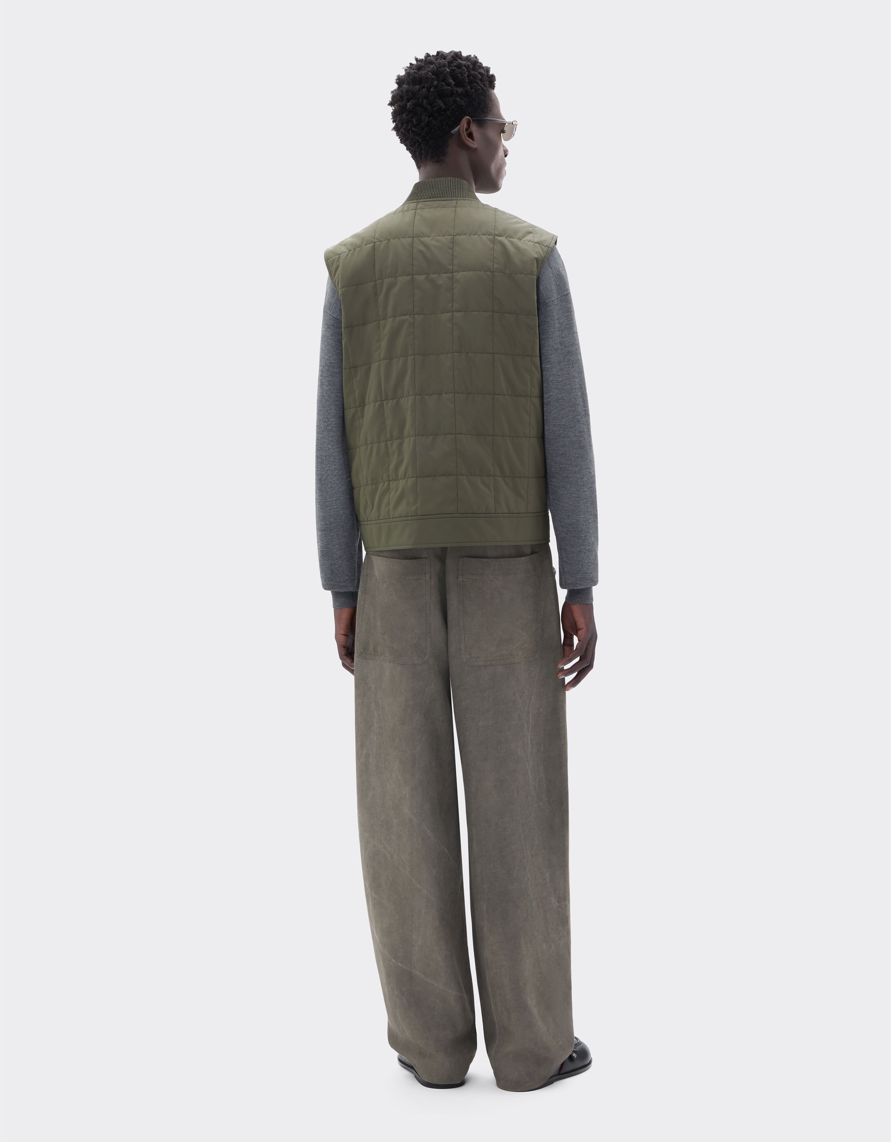 Padded technical nylon vest Ferrari Padded technical nylon vest Verde Cachi CWMVT0003WNY0001f
