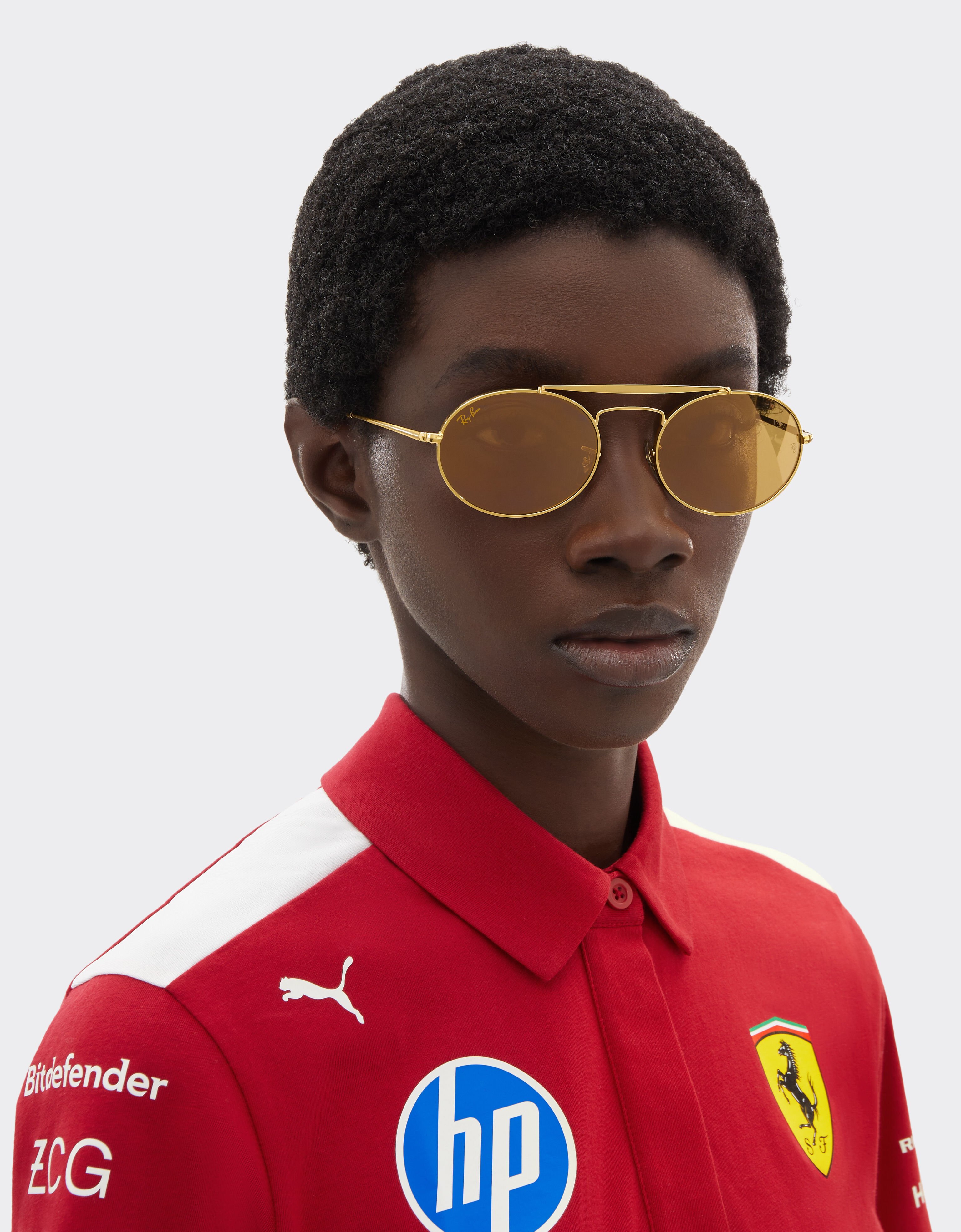 Ferrari Ray-Ban for Scuderia Ferrari RB3775M in gold metal with light brown mirrored gold lenses Gold LA0EDf
