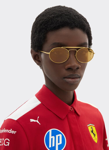 Ferrari Ray-Ban for Scuderia Ferrari RB3775M en metal dorado con lentes doradas de espejo marrón claro Oro LA0EDf