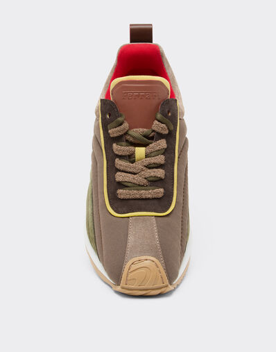 Ferrari Baskets en daim, cuir nappa et nylon ciré Noir ébène 49886f