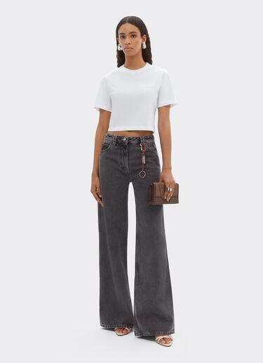 Ferrari Crop cotton T-shirt Bianco Ottico 51094f