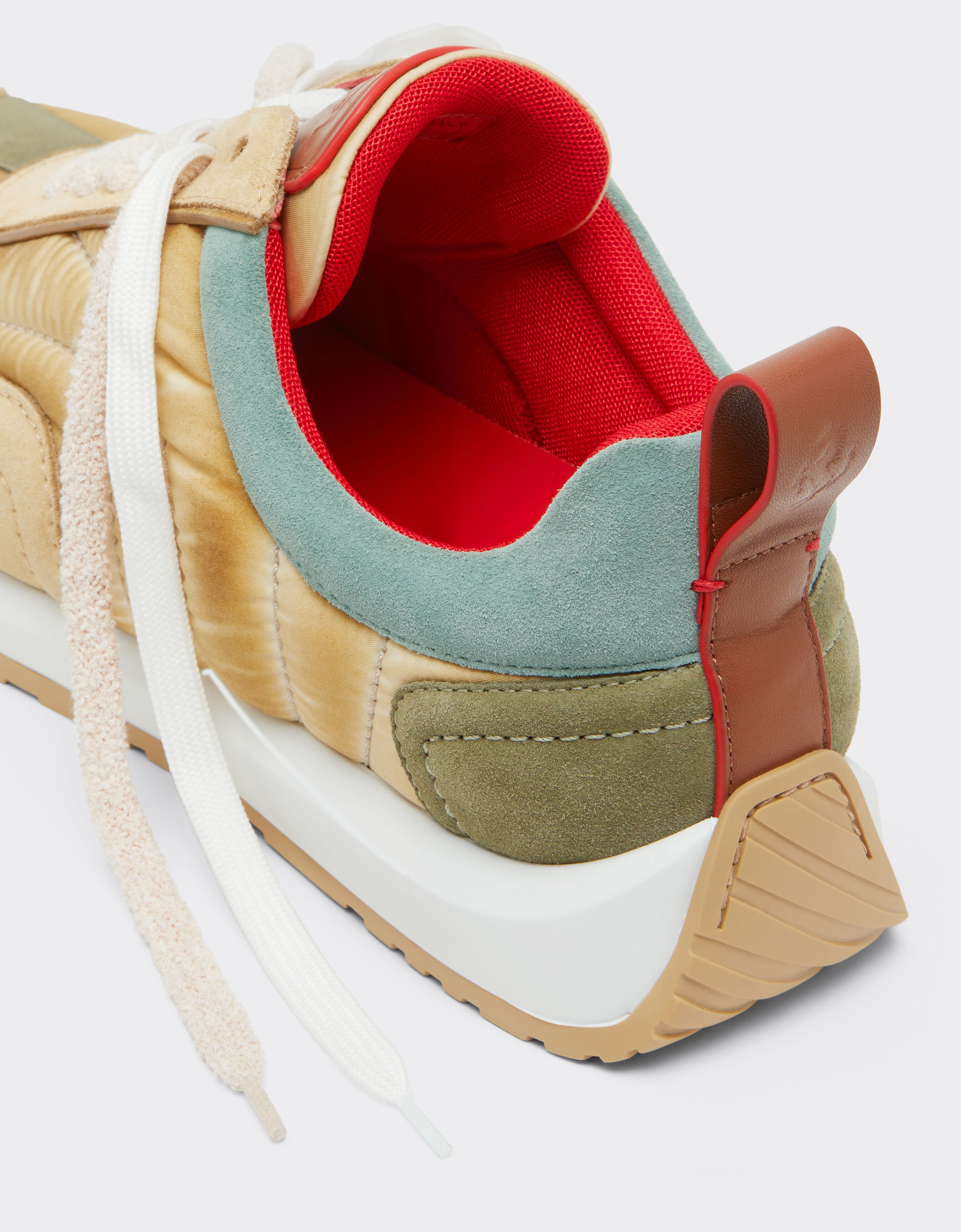 Ferrari baskets en daim, nappa et nylon Granite Green 50763f