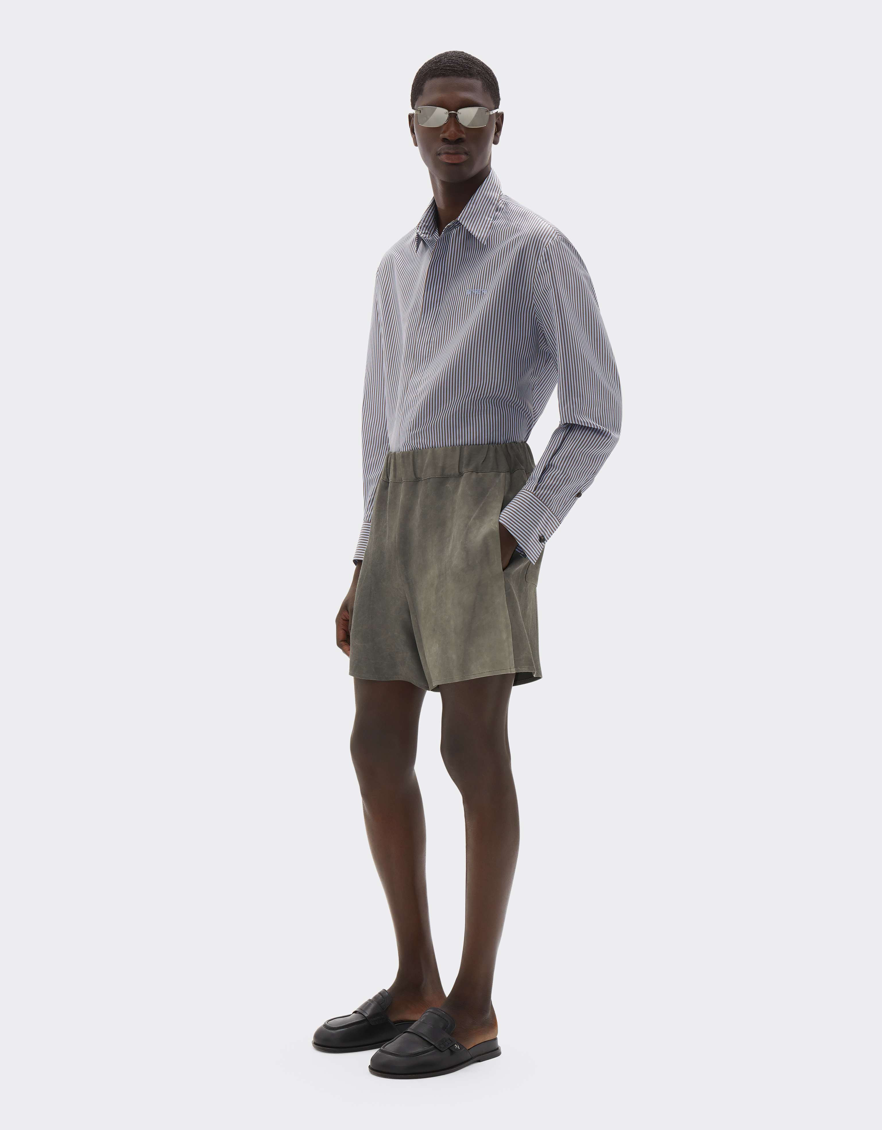 Pantalones cortos de cady con efecto lavado Ferrari Pantalones cortos de cady con efecto lavado Olive green CWMTR0038WVI0005f