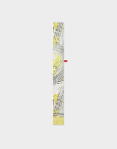 Ferrari Shelley scarf in printed silk twill Giallo Modena 21342f
