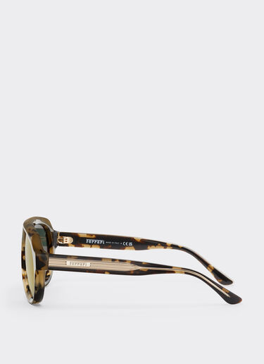 Ferrari Ferrari tortoiseshell brownacetate sunglasses with green gold mirrored lenses Tortoiseshell LA0EUf