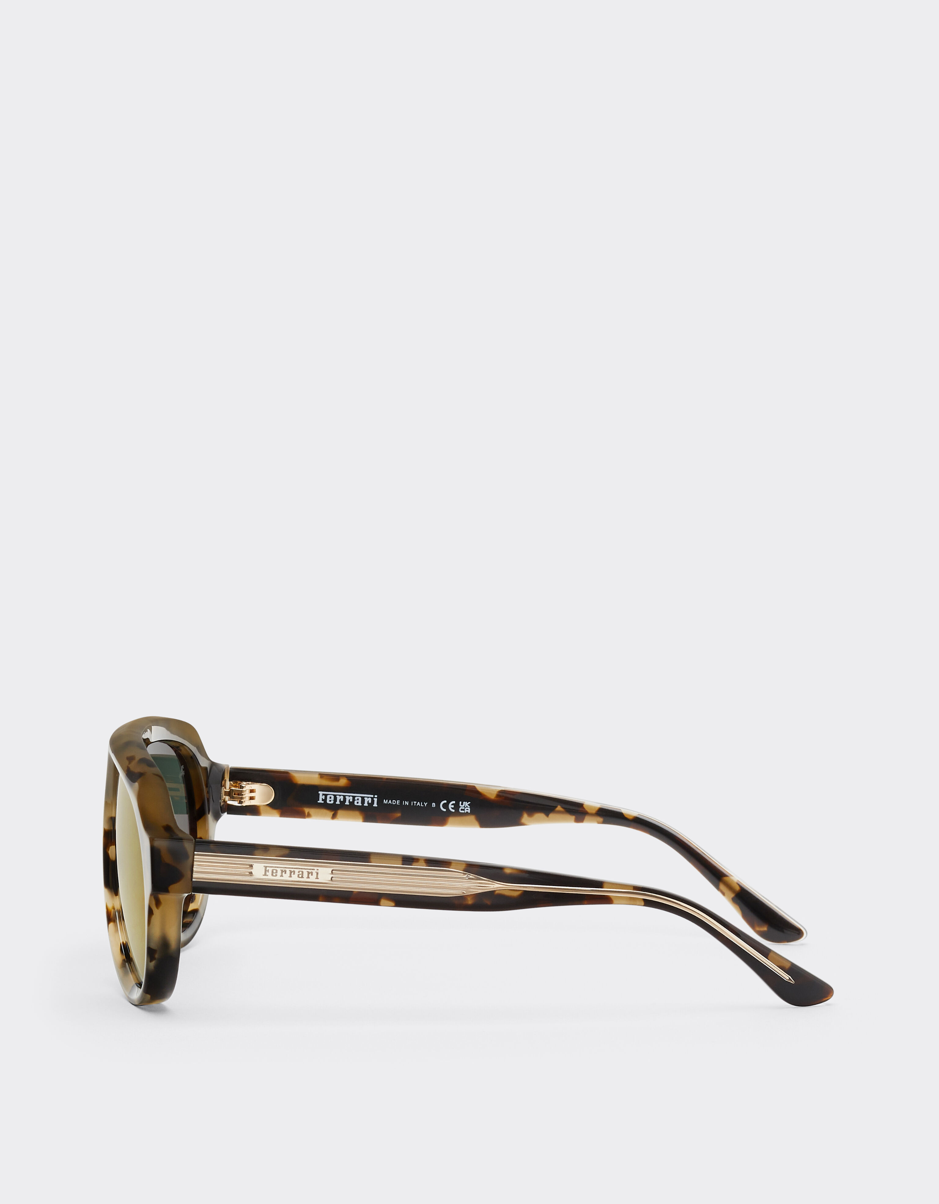 Ferrari Ferrari tortoiseshell brownacetate sunglasses with green gold mirrored lenses Tortoiseshell LA0EUf