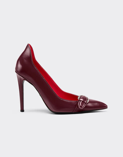 Court shoes in wet-effect glossy leather Ferrari Court shoes in wet-effect glossy leather Cherry 49388f