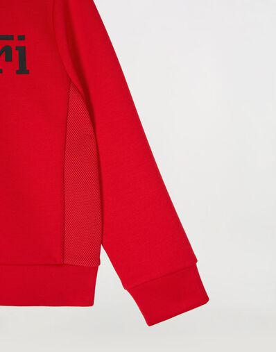 Ferrari Children’s sweatshirt in recycled scuba fabric with large Ferrari logo Rosso Corsa 46994fK