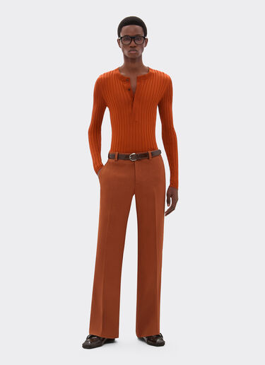 Ferrari Trousers in linen and viscose gabardine Tabacco 22089f