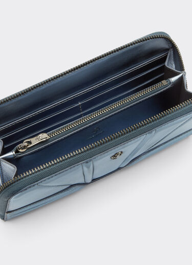 Ferrari Wallet in laminated leather with zip Azure 20245f
