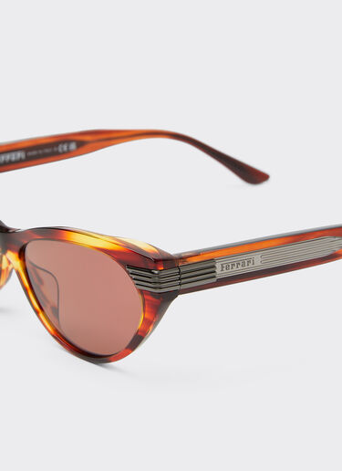 Ferrari Gafas de sol Ferrari de acetato marrón a rayas con cristales marrones Marrón LA0EYf