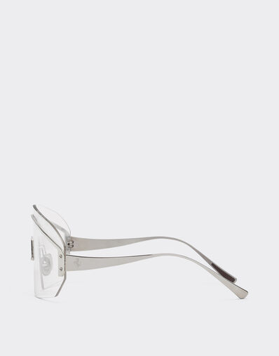 Ferrari Gafas de sol Ferrari de metal plateado con pantalla transparente Silver LA0LJf