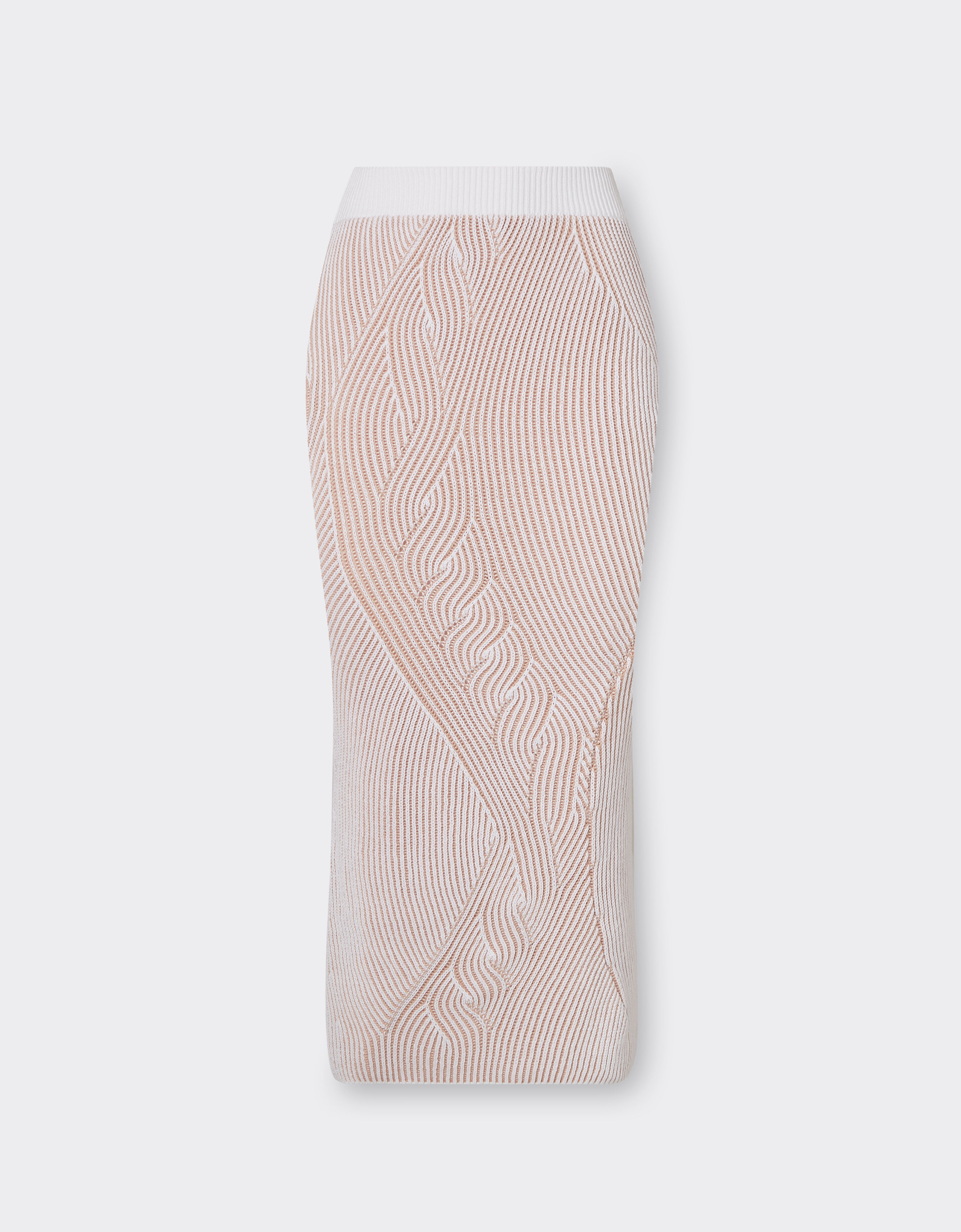 Ferrari Knit longuette skirt with circuit motif Optical White 48334f