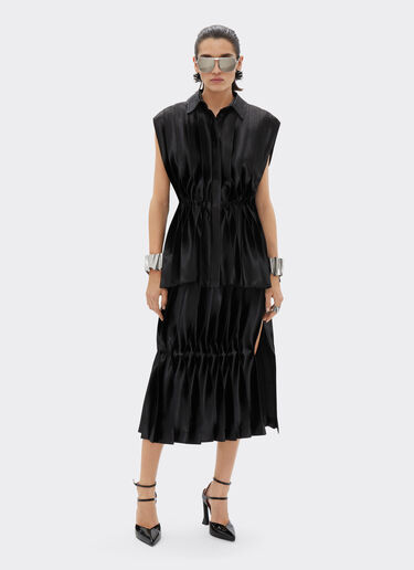 Ferrari Pleated skirt in liquid satin Black 21632f