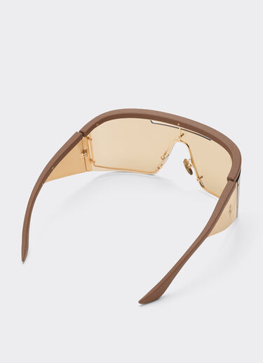 Ferrari Gafas de sol Ferrari de edición limitada de metal y cuero conlentesdoradas espejadas Marrón LA0F6f