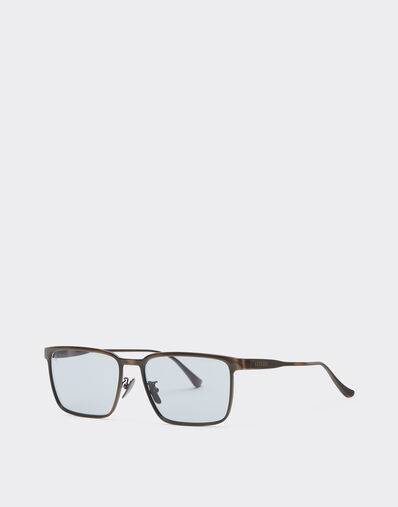 Ferrari Ferrari sunglasses in  brushed gray/brownmetal  with light gray crystal lenses Grey LA0LEf