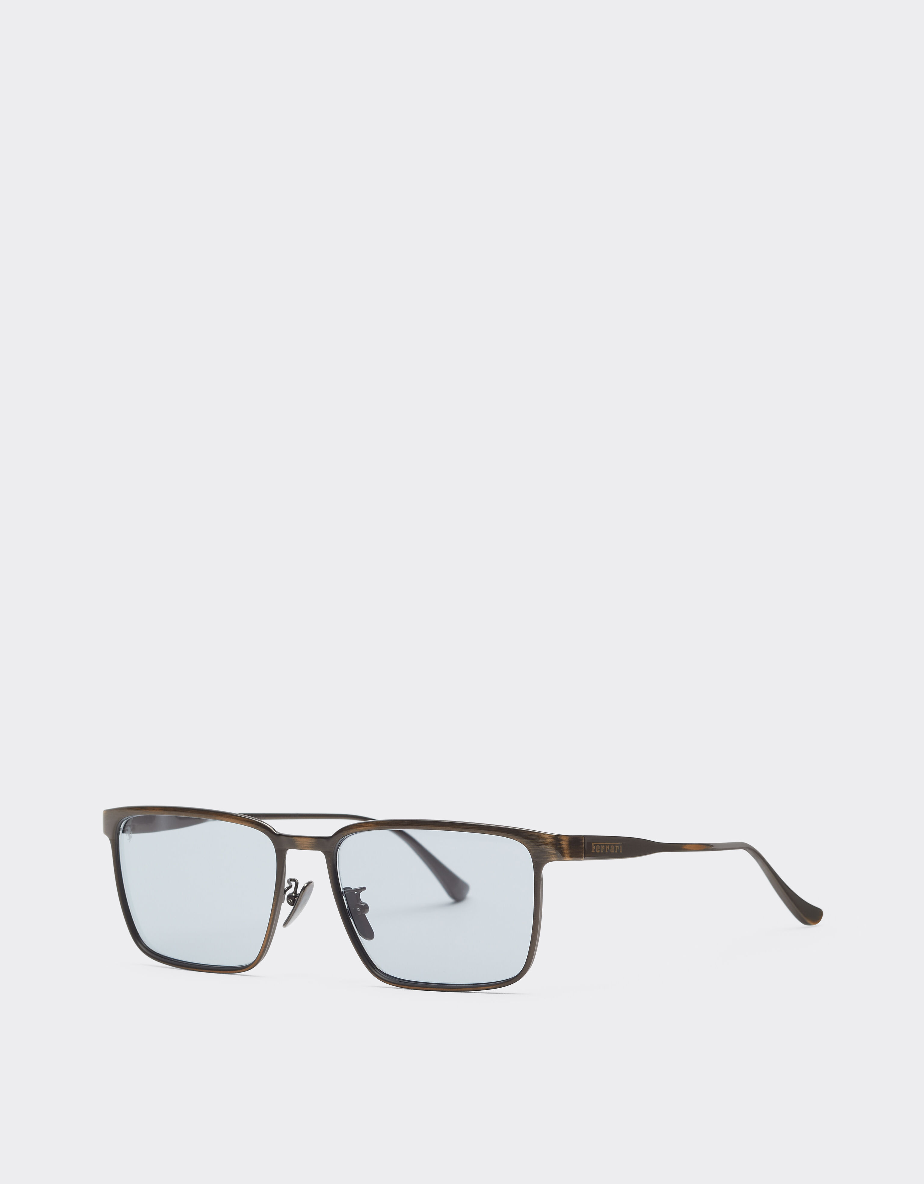 Ferrari Ferrari sunglasses in  brushed gray/brownmetal  with light gray crystal lenses Grey LA0LEf