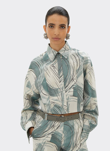 Ferrari Jacquard shirt with brushed motif Ecru 21758f