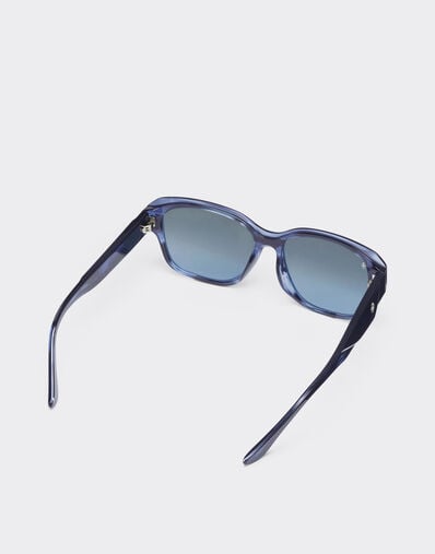 Ferrari Gafas de sol Ferrari de acetato azul a rayas con cristales azules degradados polarizados Azul escocés LA031f